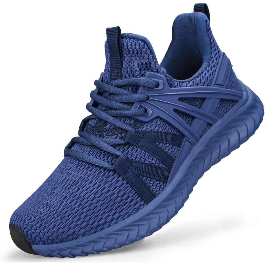 Women's Dark Blue Slip On Sneakers Walking Tennis Shoes Lightweight Casual